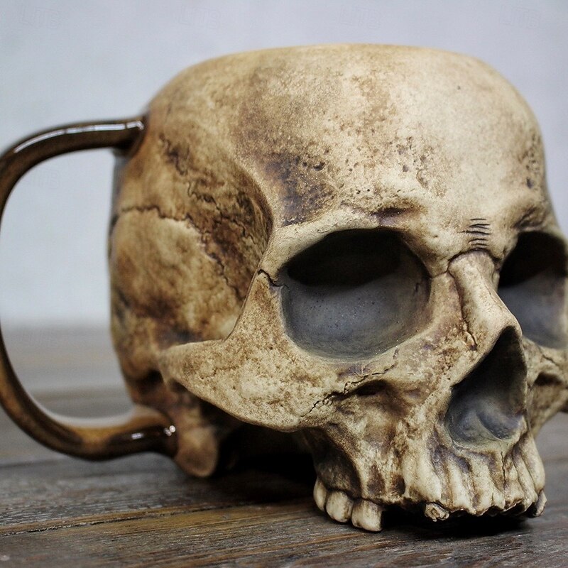 17oz Resin Skull Beer Cup Viking Warrior Skull Mug Tankard Medieval Skull Drinkware Mug for Coffee/Beverage/Juice4