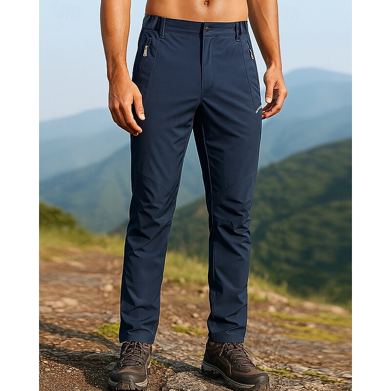 Men's Hiking Pants Trousers Hiking Rain Pants Waterproof pants Outdoor Regular Fit Waterproof Windproof Bottoms Pocket Black Army Green Camping / Hiking Running S M L XL XXL3