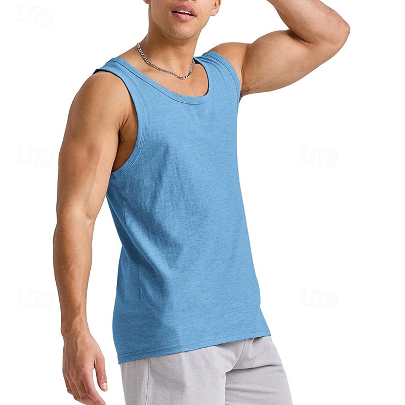 Men's Tank Top Vest Top Undershirt Sleeveless Shirt Sleeveless Crew Neck Summer Plain Fashion Designer Basic Classic Vacation Street Going out Black White Navy Blue Top Tee for Men4