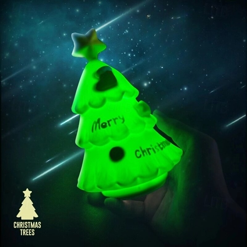 Christmas LED Night Light, 3-Level Dimmable Touch Sensor Christmas Nightlight Decorations, Cute Christmas Tree/Snowman Bedside Lamp for Bedroom, Holiday Party Gifts4