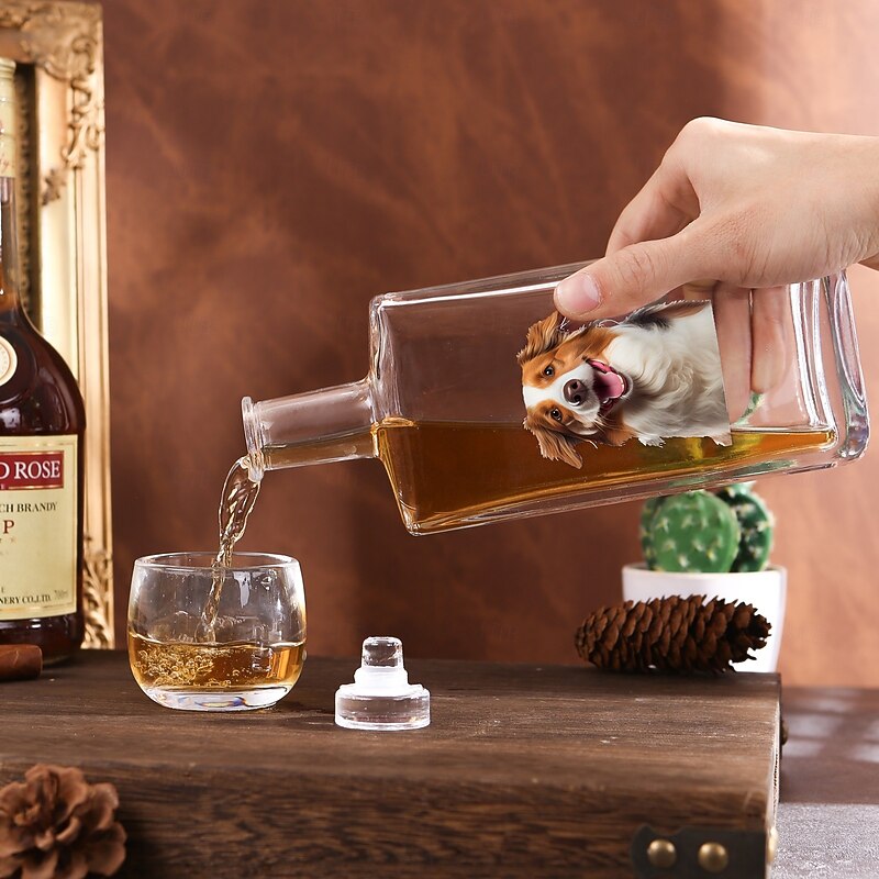 Personalized Glass Wine Bottle Custom Photo Christmas Gift Engraved Wine Gift for Pet Lovers Weddings Birthdays Baptisms Adult Ceremonies  Unique Gift for Him or Her3