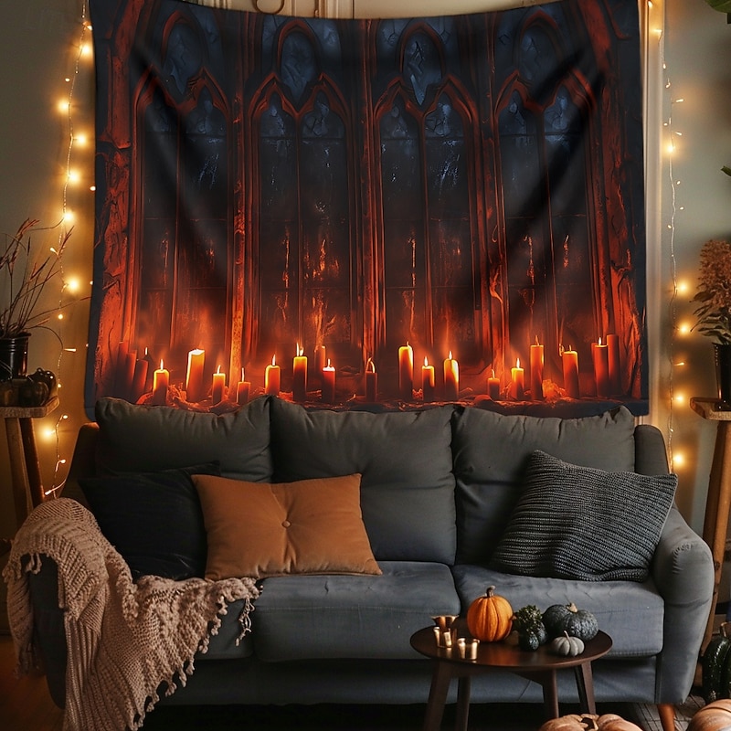 Halloween Tapestry Banners Wall Hangings Church 3D Dark Punk Gothic Style Party Dorm Shooting Backgrounds Home Decor2