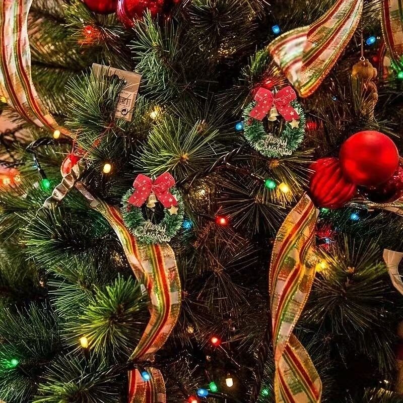 10/20pcs Mini Christmas Wreaths with Red Bows and Gold Bells – Festive Holiday Decorations for Christmas, Halloween, Thanksgiving, New Year, Weddings, Bridal Showers, Gifts, Birthdays, Bars, and Celebrations3