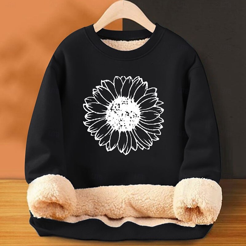 Men's Fleece Sweatshirt Black Yellow Red Orange Light Grey Crew Neck Floral Plain Graphic Prints Print Casual Daily Going out Polyester Streetwear Casual Fall Winter Clothing Apparel Hoodies