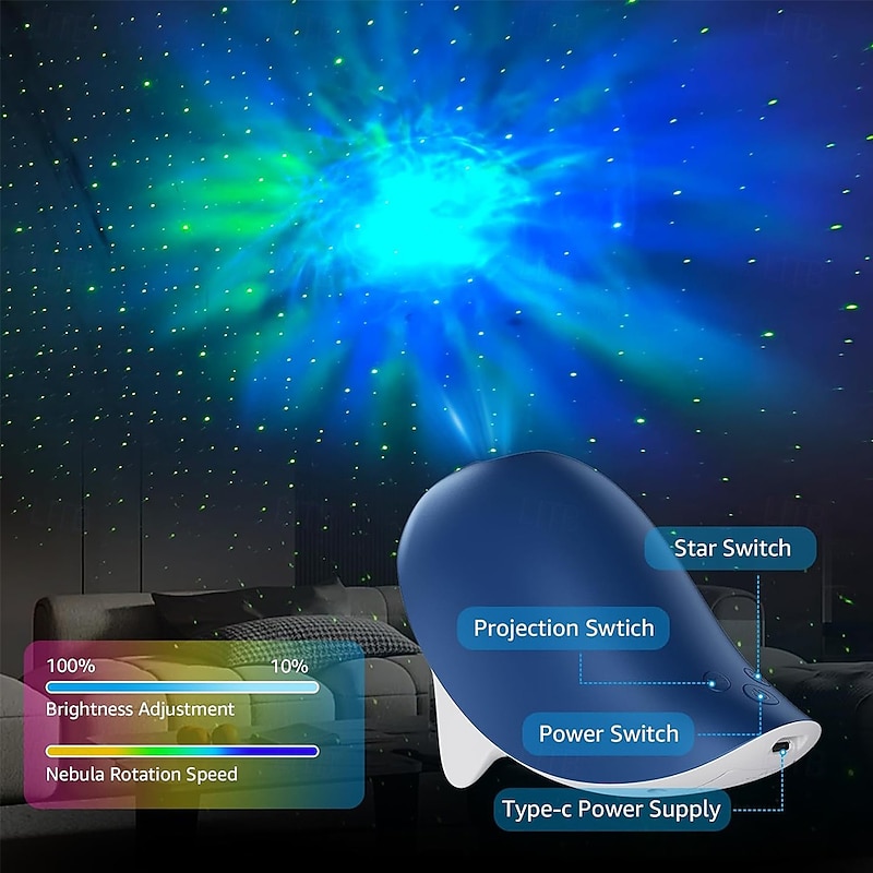 Star Projector Bedroom Bedside Lamps Night Light for Kids Ceiling Starry Sky Projection Lamp Bedroom Decor lLd Lights for RoomGalaxy Projector Cool Gifts for Teen Girls3