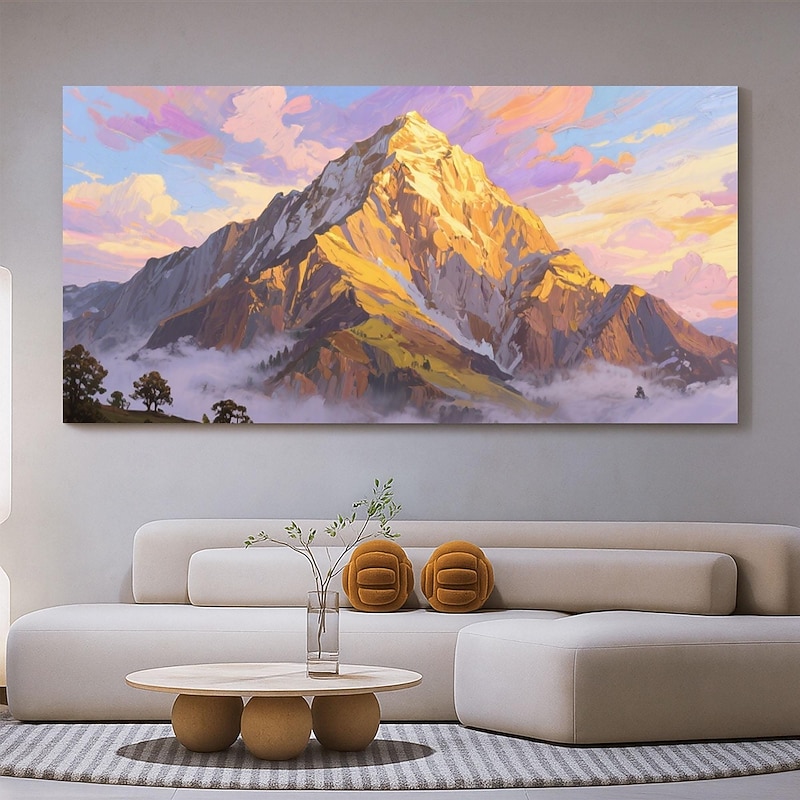 Golden Mountain Oil Painting on Canvas Original Sky Painting 3D Texture Gold Abstract Natural Landscape Boho Decor Living RoomHome Decor4