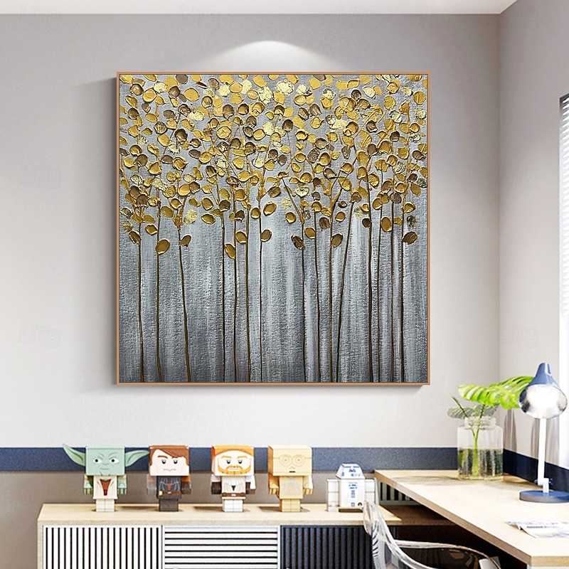 Mintura Handmade Gold Leaf Oil Paintings On Canvas Wall Art Decoration Modern Abstract Picture For Home Decor Rolled Frameless Unstretched Painting2