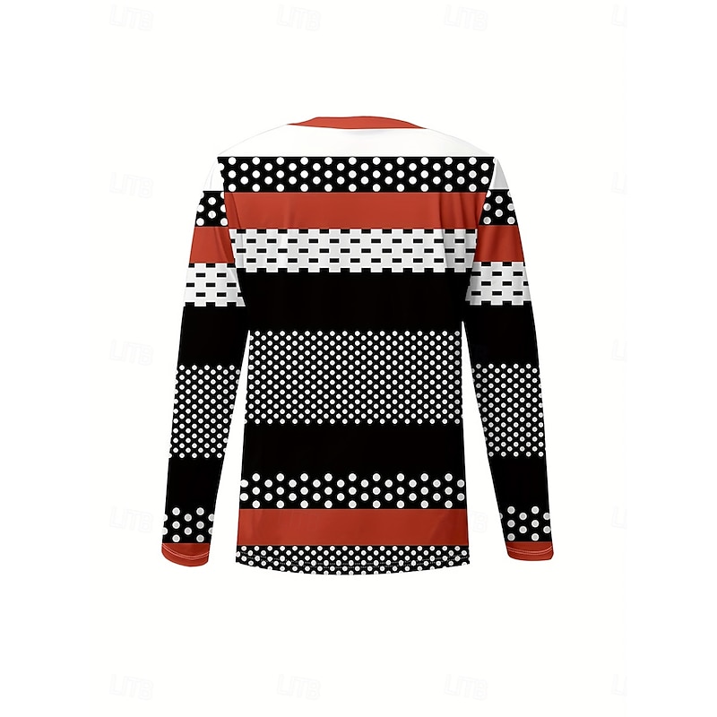 Women's T Shirt Graphic Geometric Polka Dot Vintage Stylish Classic Long Sleeve V Neck Regular Tops Daily Print Orange Summer Spring Fall3