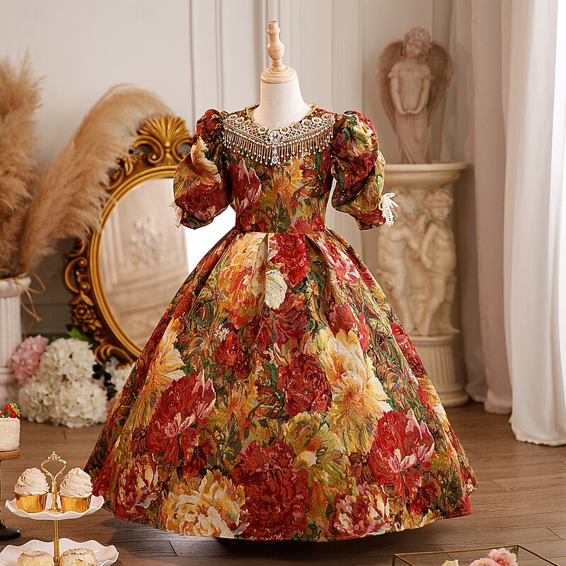 Rococo Baroque Steampunk Maxi Party Costume Accessories Bell Sleeve Queen Elizabeth Belle Bow Retro Ball Gown Point Fancy Dress Girls' Royal Christmas Halloween Carnival Masquerade Wedding Party2