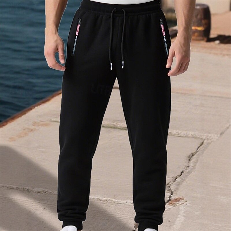 Men's Sweatpants Joggers Trousers Drawstring Pocket Elastic Waist Plain Comfort Sports Outdoor Daily Fashion Casual Black Micro-elastic2