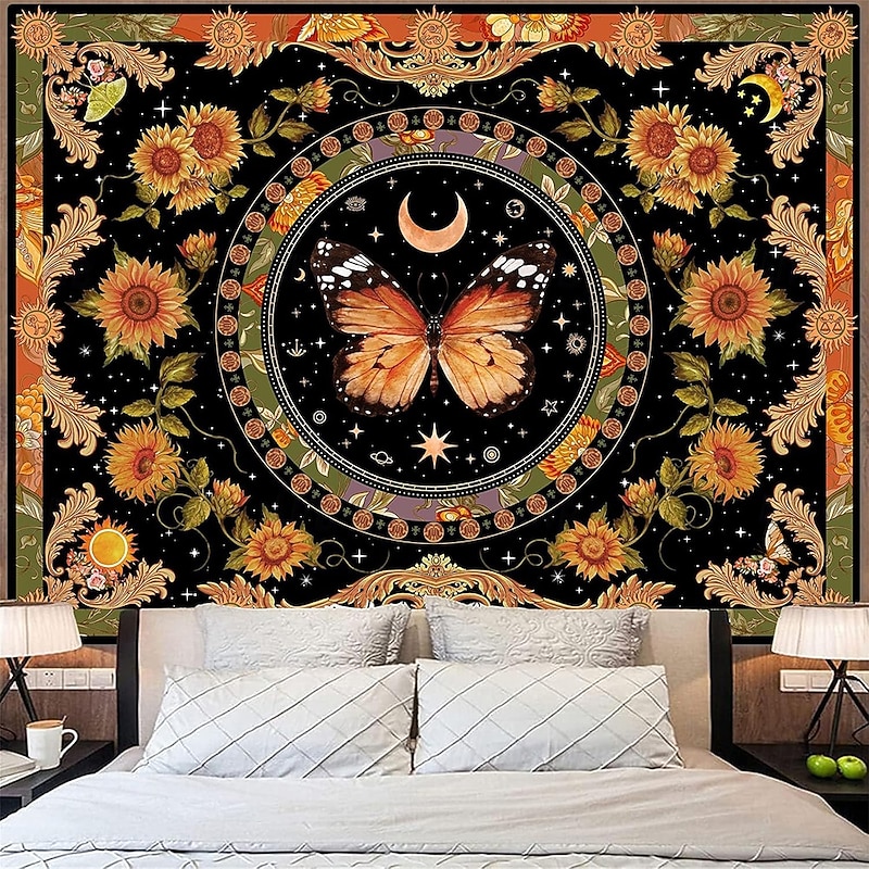 Tapestry Banners Wall Hangings Butterfly Bohemian Boho Bedroom Living Room Dorm Home Decor2