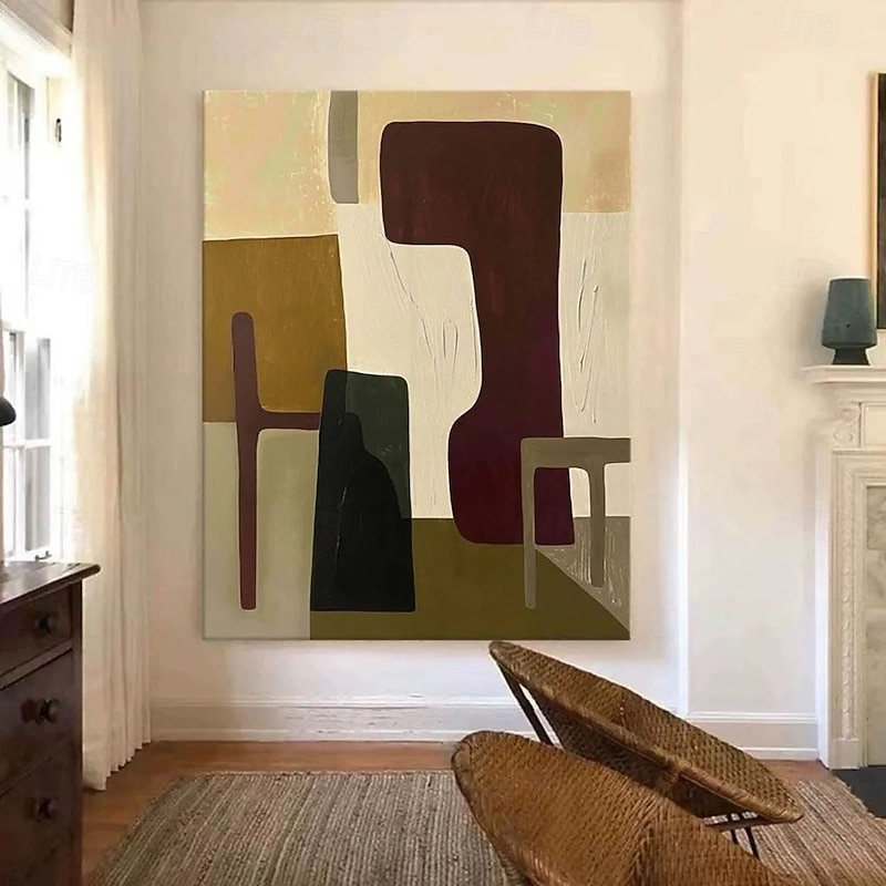 Handmade 3D Oil Painting Abstract Composition with Vivid Colors and Textured Brushstrokes Showcasing Intricate Details Created Using Layered Impasto Technique Highlighting Depth