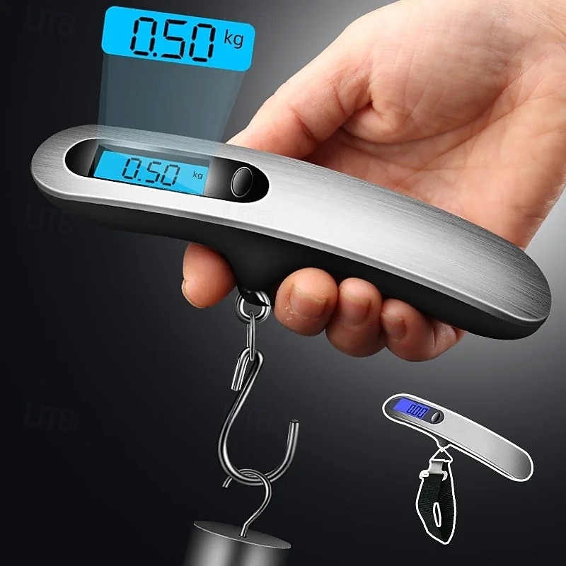 Portable Electronic Hook Scale Mini Handheld Digital Luggage Scale with Hook Lightweight Spring Weighing Tool for Travel Vegetables Market Portable Hanging Weight Measuring Device