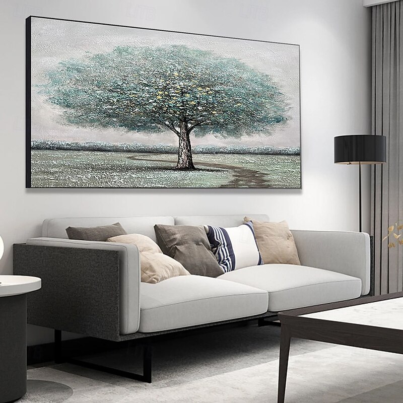 Mintura Handmade Abstract Textured Tree Landscape Oil Paintings On Canvas Wall Art Decoration Modern Picture For Home Decor Rolled Frameless Unstretched Painting4