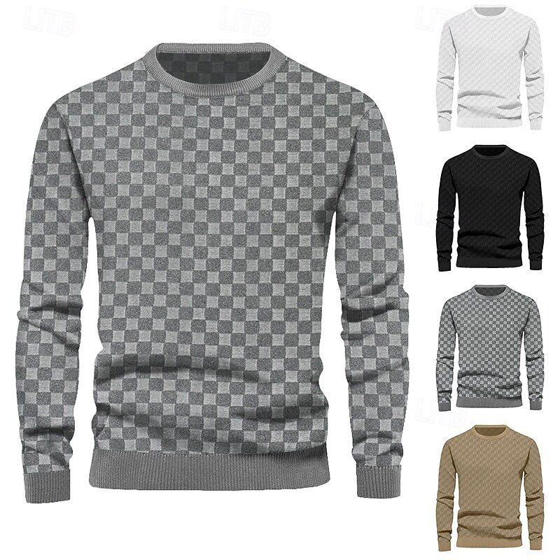 Men's Sweatshirt Pullover Hoodie Sweatshirt Pullover Black White Khaki Gray Crew Neck Geometric Patchwork Sports & Outdoor Casual Daily Streetwear Cool Sportswear Winter Clothing Apparel Hoodies