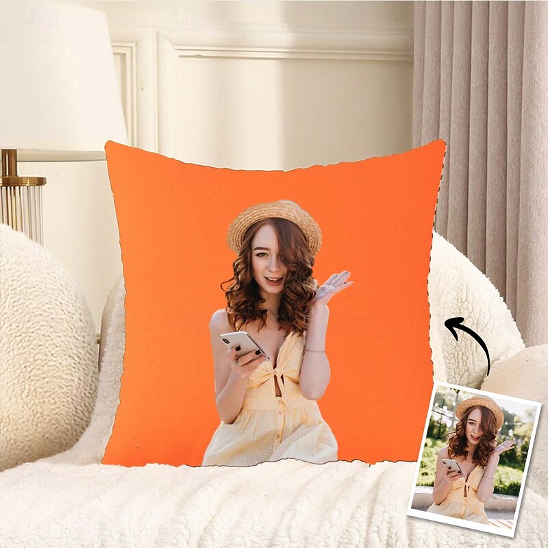 Personalized Photo Pillow Case Custom Throw Pillow Cover Gift for Her Friends and Family Perfect for Home Sofa and Bedroom Decoration