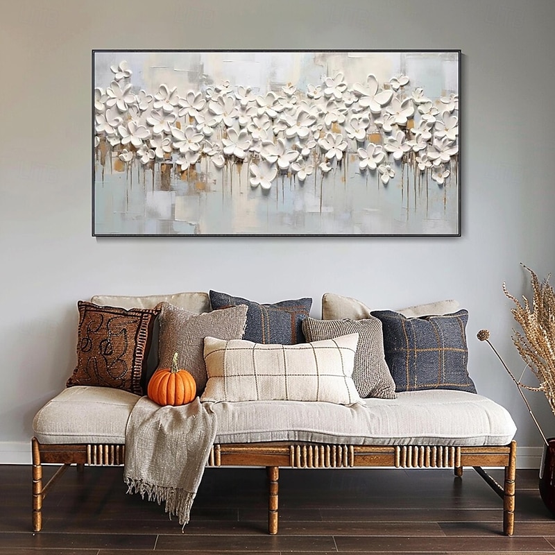 Mintura Handmade 3D Texture Flowers Landscape Oil Paintings On Canvas Wall Art Decoration Modern Abstract Picture For Home Decor Rolled Frameless Unstretched Painting2