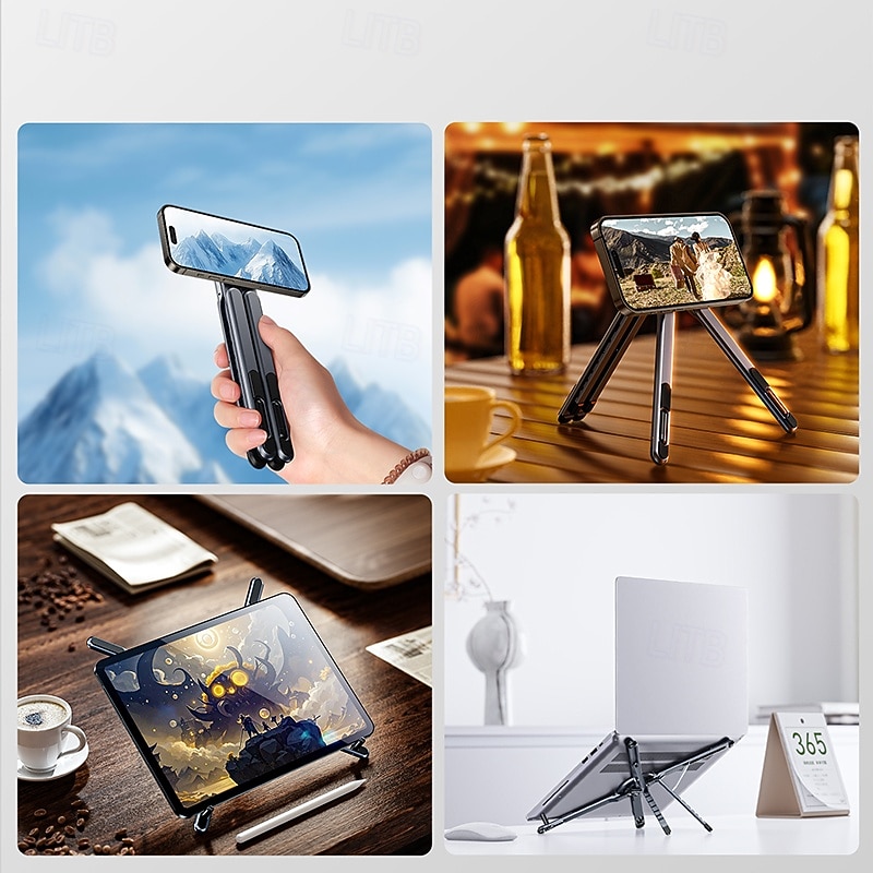 Laptop Stand for Desk Adjustable Laptop Stand Metal Portable Foldable All-In-1 Laptop Holder Compatible with Laptops 9 to 15.6 inch 17 inch2