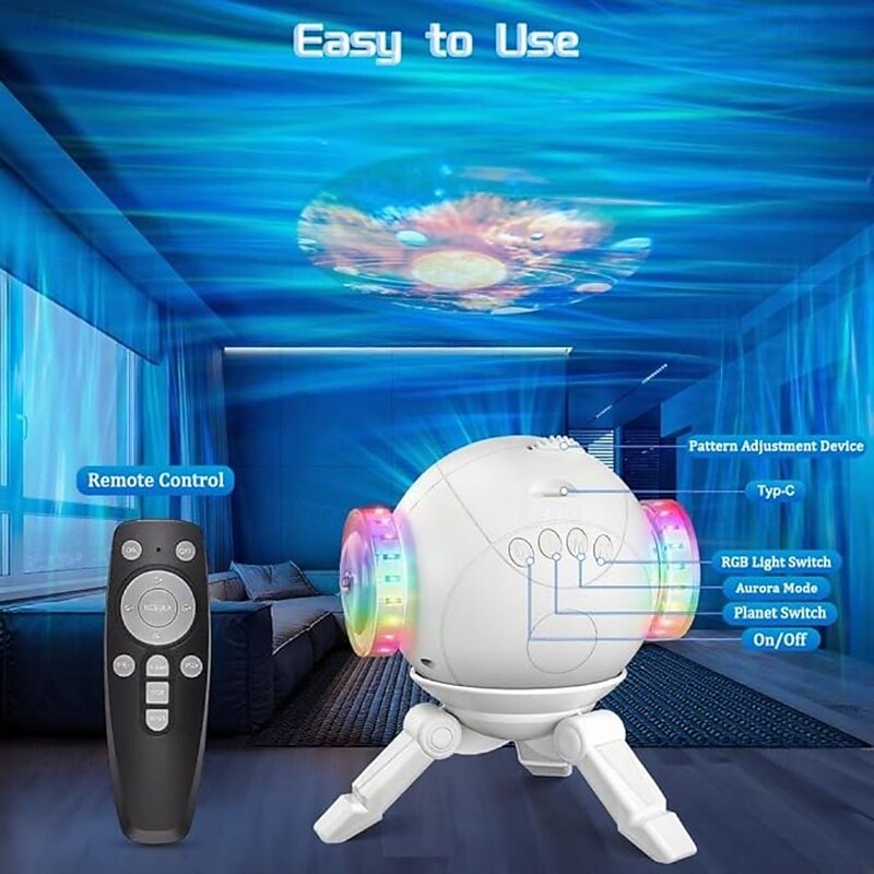 Aurora Projector Lights - 4K HD Star Projector with Remote 5 Realistic Nebula Scenarios & 7 1 Colors Effects RGB Space Pod Night Light for Room Decor Boy & Girl Birthday Christmas2