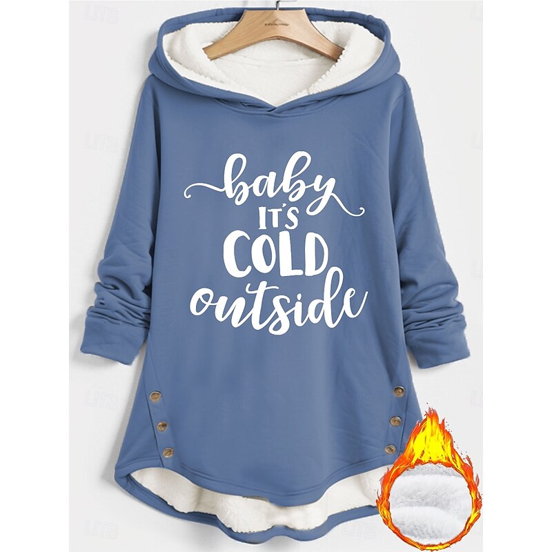 Women's Hoodie Sweatshirt Pullover Fleece Lined Warm Pajamas Hoodies Graphic Letter Warm Casual Fuzzy Long Sleeve Hooded Long Tops Casual Sports Print Black Pink Red Blue Gray Fall Winter4