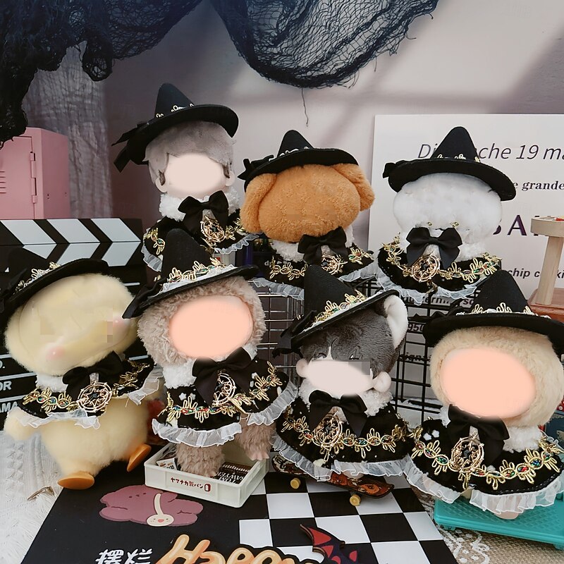 Doll Halloween Clothes Doll Witch Skirt Set Cute Skirt & Veil Costume Dressing Outfits Accessories for 6.69 Inch Doll (NO DOLL)2