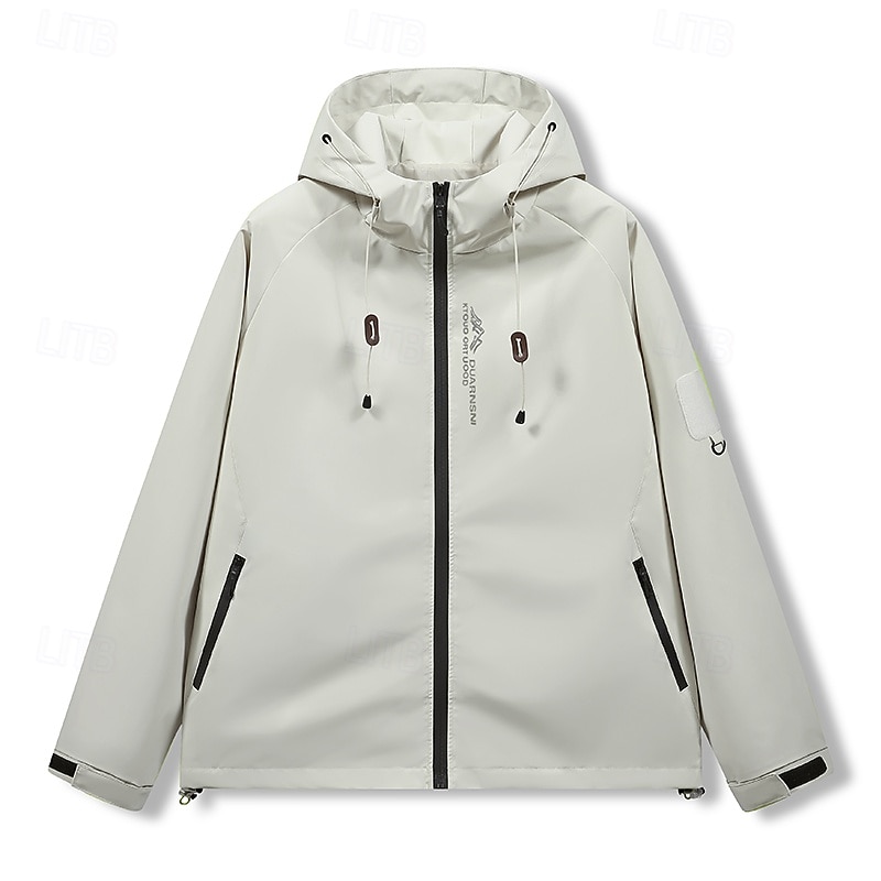 Men's Jacket Casual Jacket Outdoor Vacation Warm Zipper Pocket Fall Winter Plain Fashion Streetwear Standing Collar Regular Black Purple Green Beige Jacket2