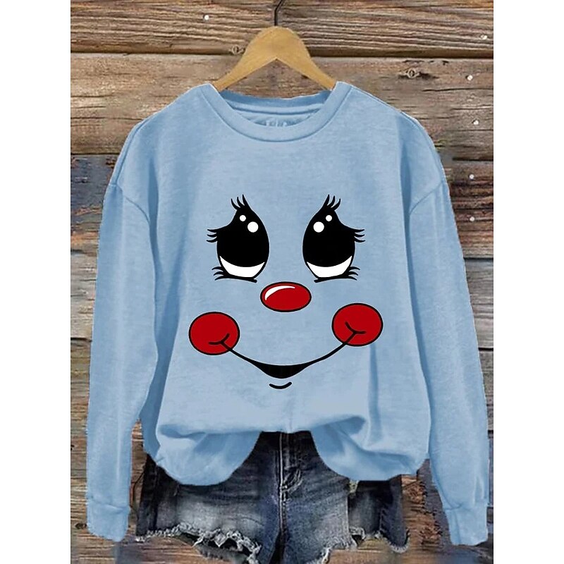Women's Pullover Graphic Animal Casual Long Sleeve Crew Neck Regular Tops Street Dailywear Casual Print White Pink Blue Orange Green Fall Winter