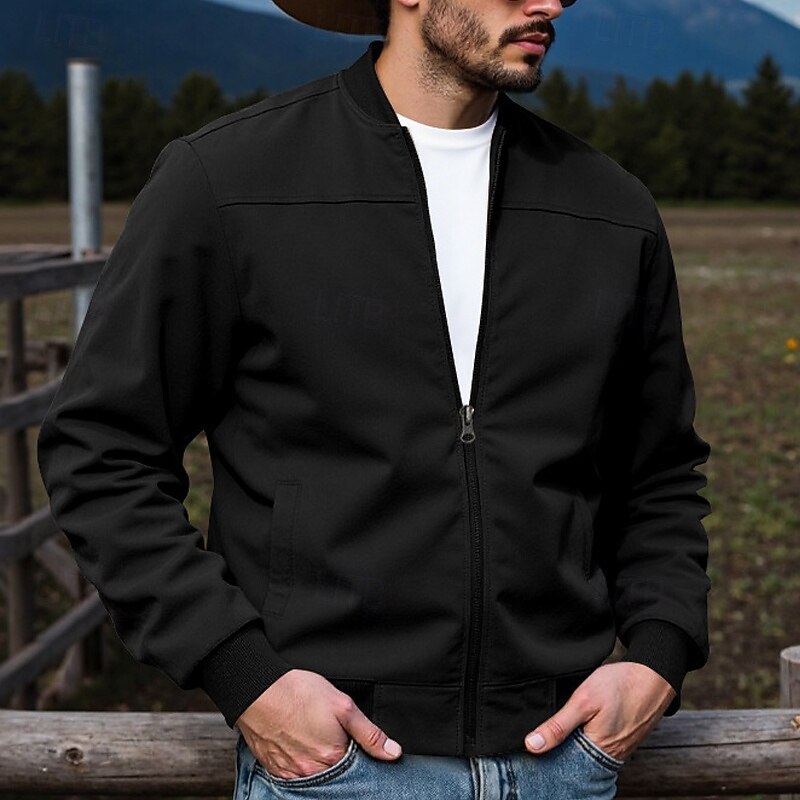 Men's Faux Suede Blazer Casual Jacket Vacation Daily Warm Pocket Fall Winter Plain Fashion Classic Stand Collar Regular Black Navy Blue Brown Army Green Light Blue Jacket3