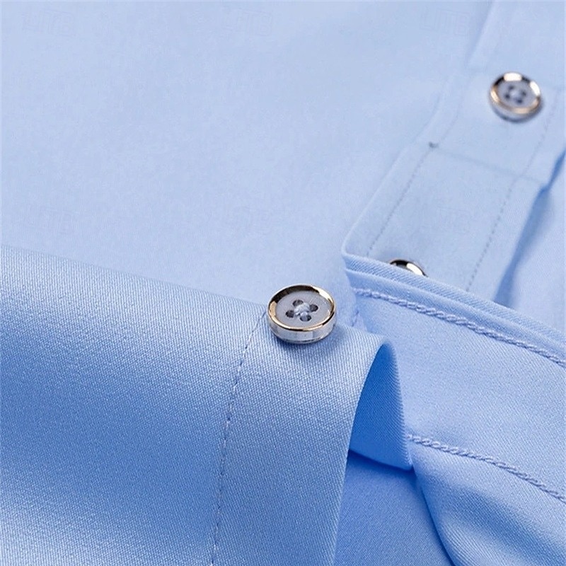 Men's Shirt Dress Shirt Button Down Shirt Non Iron Shirt Plain Formal Wedding Black White Wine Navy Blue Long Sleeve Turndown Summer Spring Clothing Apparel uncut diamond3