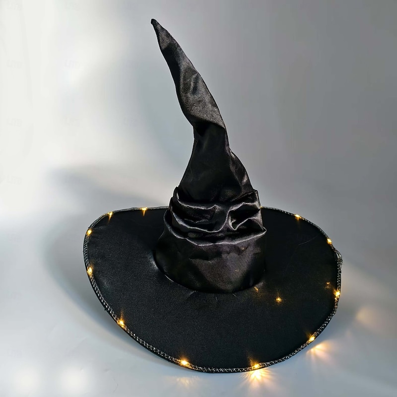Witch Halloween Hat Glow in the Dark Led Light Up Kid's Adults' Women's Girls' Halloween Carnival Performance Party Easy Halloween Costumes Dress Up