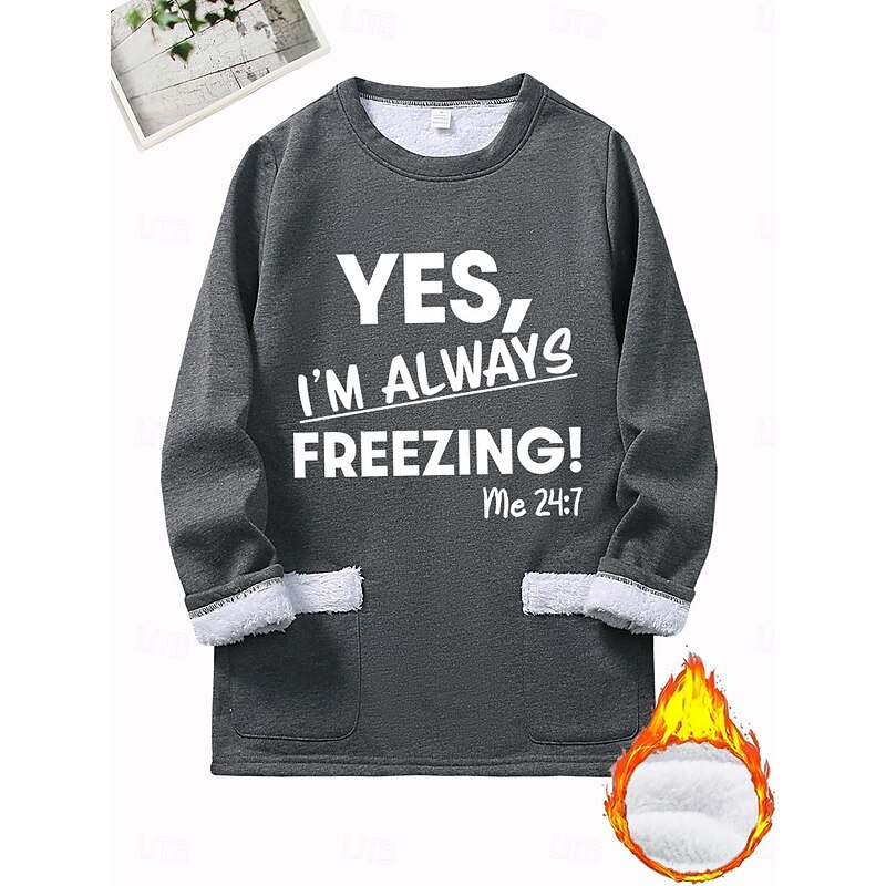 Women's Pullover Sweatshirt Pullover Graphic Letter Warm Fashion Casual Long Sleeve Crew Neck Round Neck Long Tops Street Dailywear Pocket Print Black Dark Pink Blue Gray Fall Winter4