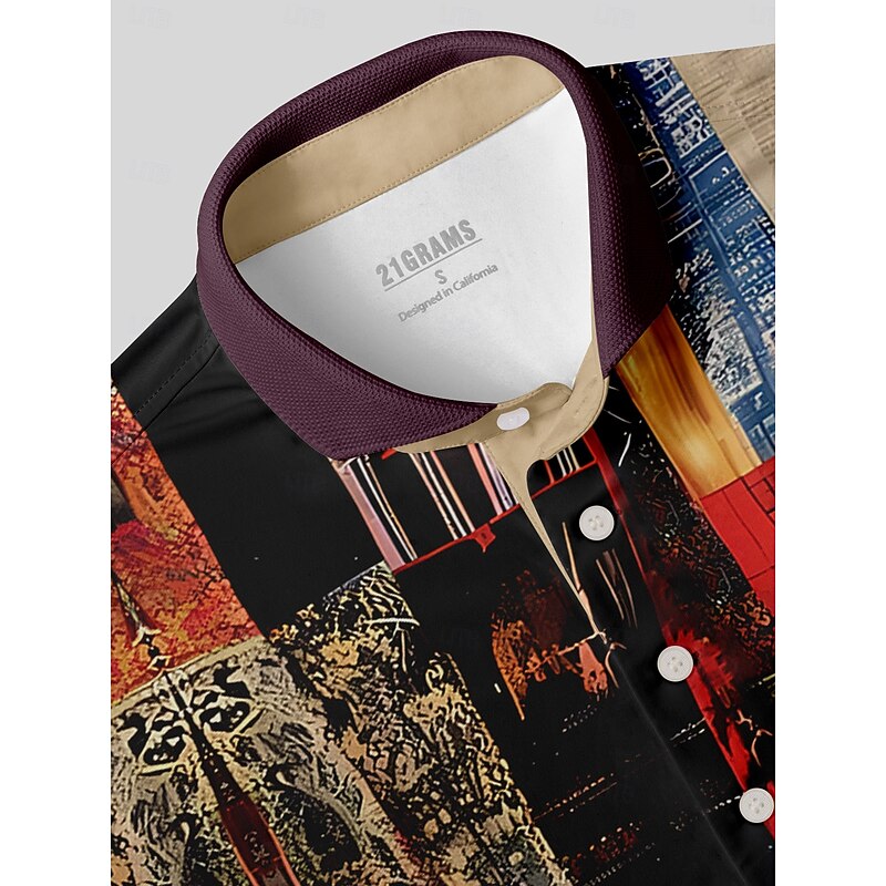 Men's Golf Polo Shirt Red Short Sleeve Top Golf Attire Clothes Outfits Wear Apparel3