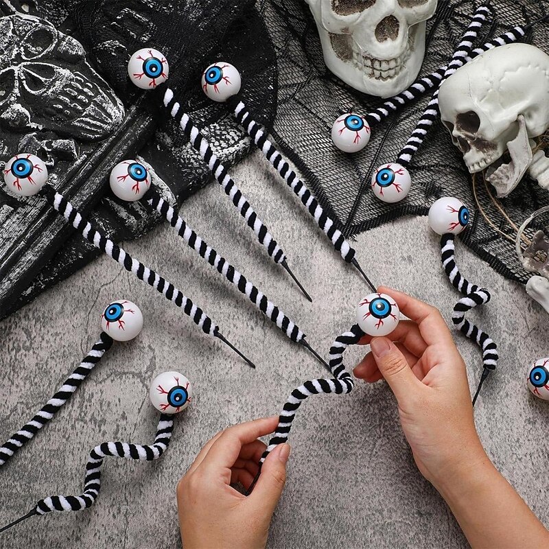 Halloween Eyeball Decorations – DIY Ghost Eyeballs for Table Centerpiece, Vase Fillers, Branch Picks, Green Stem Props for Spooky Halloween Decor3