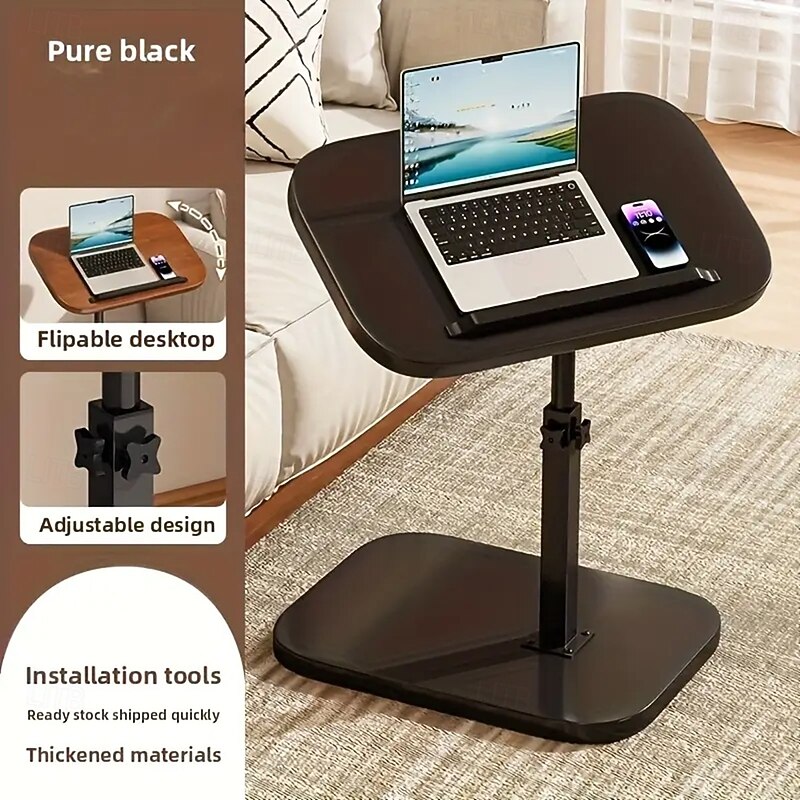 Portable Laptop Desk/bedside Table/adjustable Desk/360  Rotating Small Side Table/sofa Coffee Table/suitable for Living Room Bedroom Bathtub Bathroom TV Tray Table/business Negotiation Coffee Tabl4