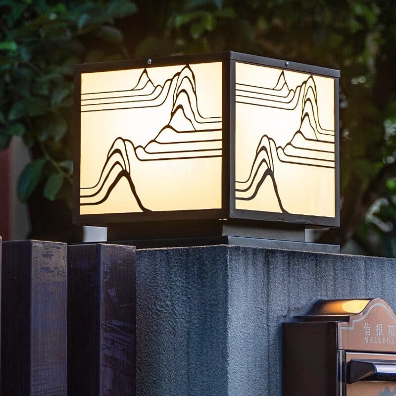 LED Outdoor Solor Post Lights 30cm Nordic Style Outdoor Column Lights Fence Post Cap Lights Waterproof IP54 for Deck Suitable for Door Stone Pillars Garden lamp Post3