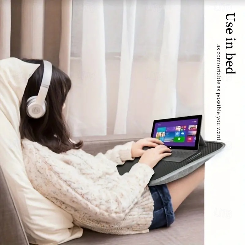 1 Portable Foam Particle Laptop Desk - Ideal for Bed Office and Travel  Ideal for Tablets and Books