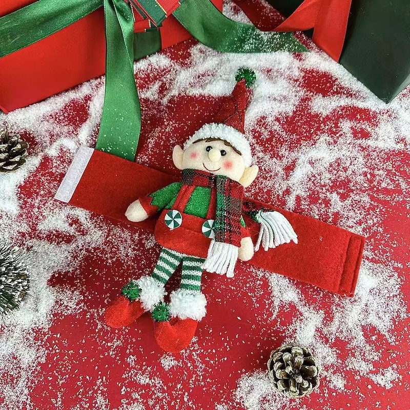 2pcs Christmas Elf Curtain Decorations – Festive Holiday Ornaments for Home, Christmas, Halloween, and Thanksgiving4