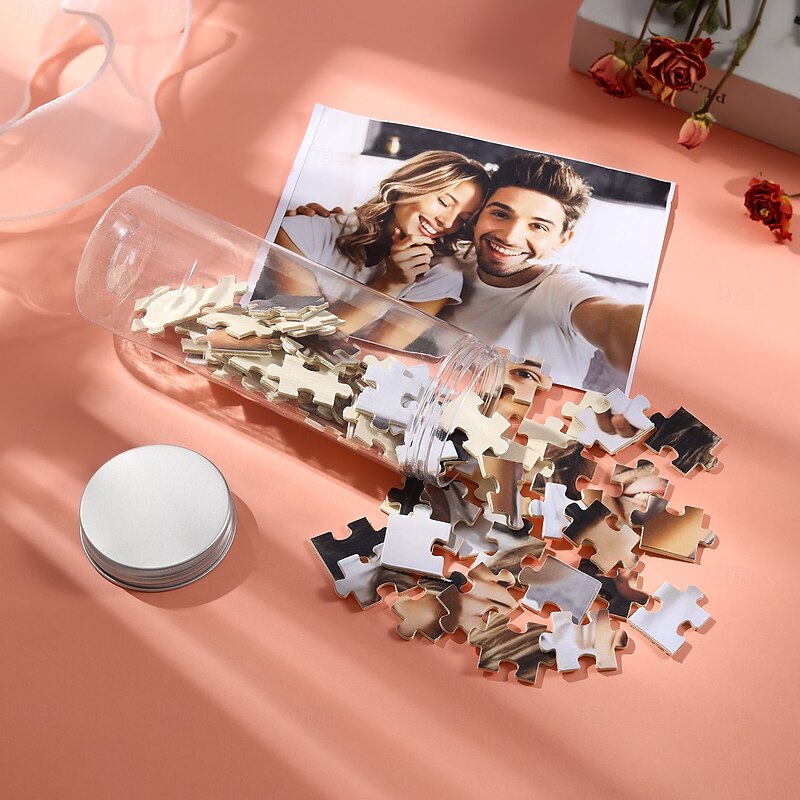 Personalized Photo Puzzle Gift in a Tin, Custom 70pcs/120pcs Jigsaw Puzzle with Picture, Unique Gift for Couples, Birthday, Anniversary, Valentine's Day, Christmas, Mother's Day2