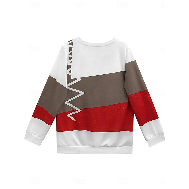 Women's Pullover Sweatshirt Zip Up Sweatshirts Graphic Geometric Fashion Casual Long Sleeve Crew Neck Regular Tops Street Dailywear Zipper Print Red Spring Fall Winter4