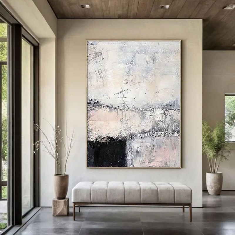 Handmade 3D Abstract Oil Painting Abstract Composition with Vibrant Colors Rich Textures Impasto Technique Layered Brushstrokes for Modern Home Decor