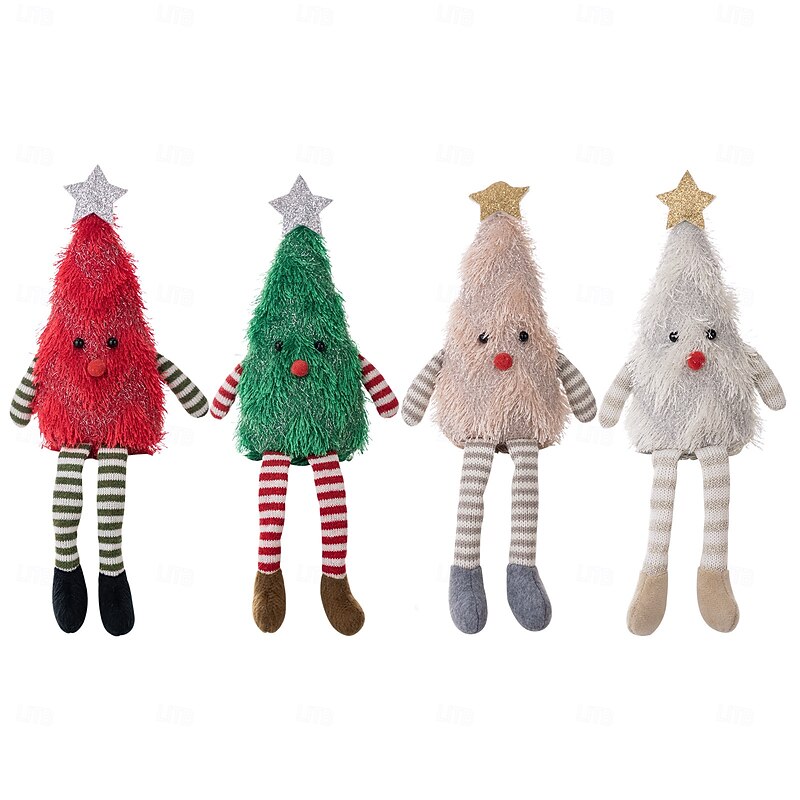 Christmas Tree Plush Figurine, Cute Soft Christmas Tree Doll Decoration for Home, Holiday Party, and Tabletop Display4