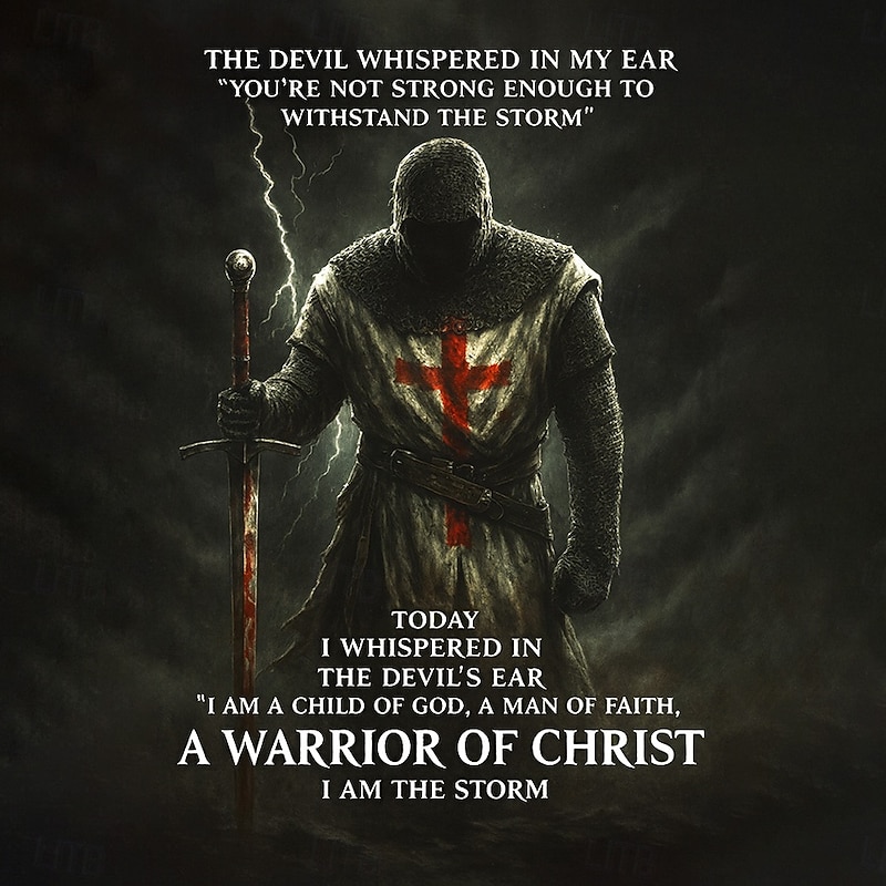 Halloween Men's Knights Templar T Shirt Short Sleeve T shirt 3D Print Crew Neck Shirt Exaggerated Designer Horror Party Street Club Black Summer Spring All Seasons Clothing Apparel S M L XL XXL XXXL2