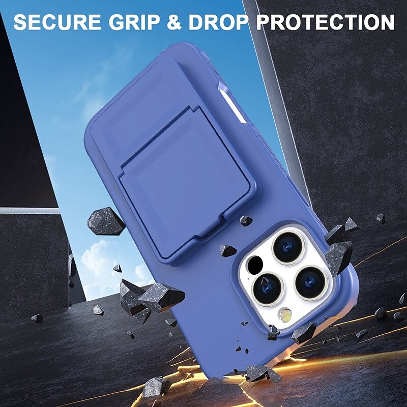 Phone Case For iPhone 16 Pro Max Plus 16 16e Back Cover with Stand Holder Mirror Card Slot Retro TPU PU Leather4