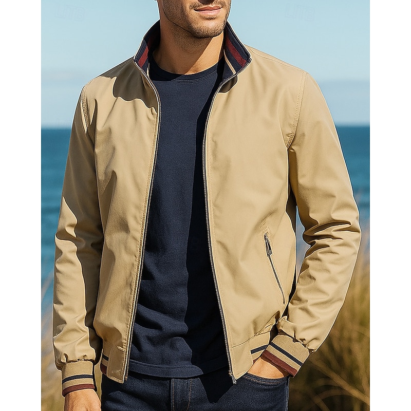 Men's Casual Jackets Hiking Jacket Outdoor Waterproof Windproof Hiking Outfits Hiking Clothes Autumn / Fall Top Camping / Hiking / Caving Running Solid Color Black Army Green Khaki4