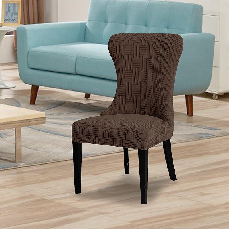 5x5 Grid Curved Chair Cover - Stretch Slipcover for Semi-Circular or Arched Chairs, Stylish & Protective Furniture Cover for Living Room Use3