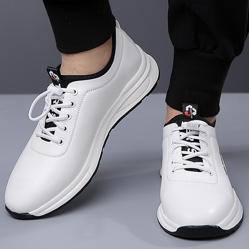 Men's White Athletic Sneakers with Arch Support – Lightweight Casual Walking Shoes for Daily Wear, Travel and Street Style3