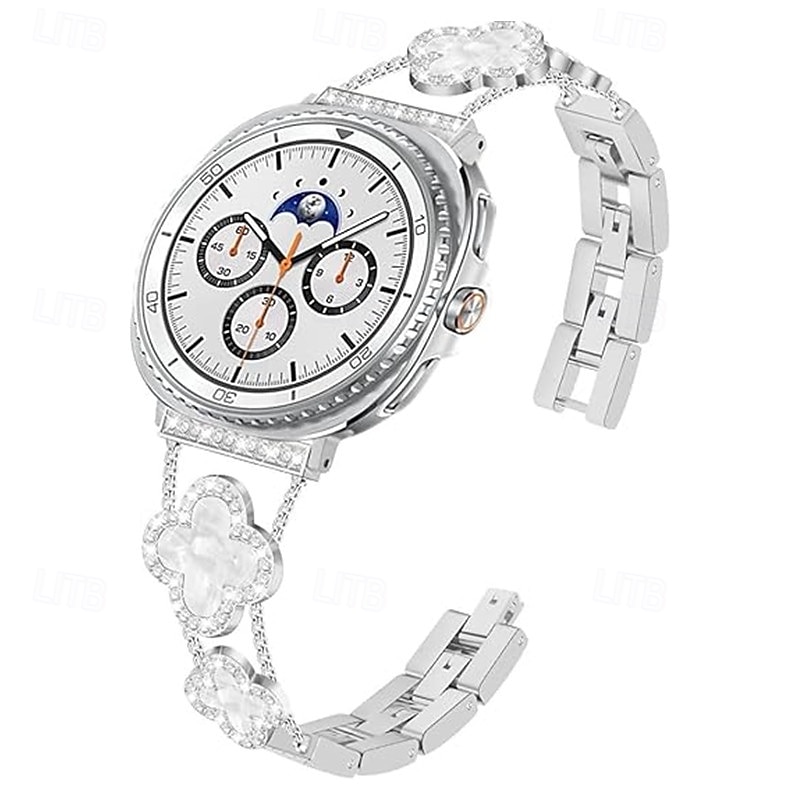 Watch Band for Samsung Galaxy Watch 8 40/44mm Watch 8 Classic 46mm Stainless Steel Rhinestone Replacement  Strap Cute Bling Diamond Jewelry Bracelet Wristband2