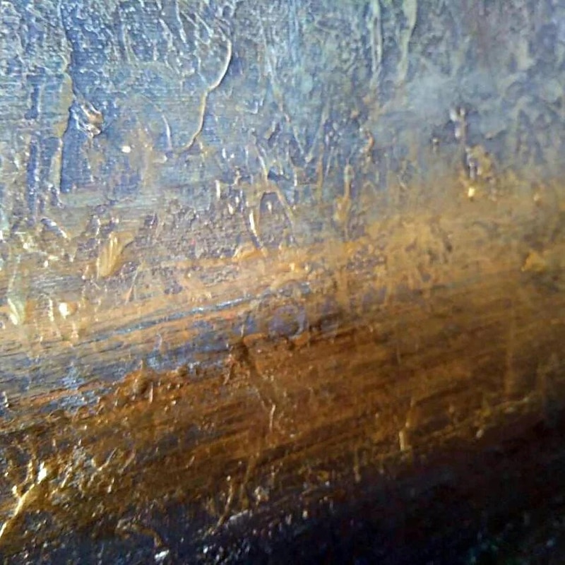 Abstract Sea Canvas Painting Artistic Expression Art Visual Depth Art Dark Blue Wall Art Gold Radiance Painting Ocean Art Framed4