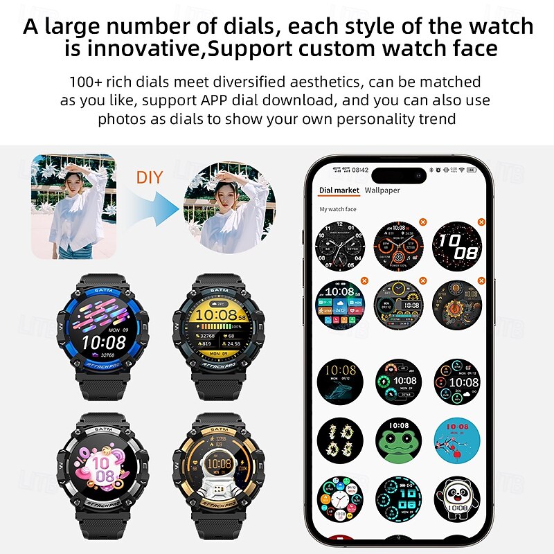 LOKMAT ATTACK 2 PRO Smart Watch 1.39 inch Smartwatch Fitness Running Watch Bluetooth Pedometer Call Reminder Sleep Tracker Compatible with Android iOS Women Men Long Standby Hands-Free Calls4