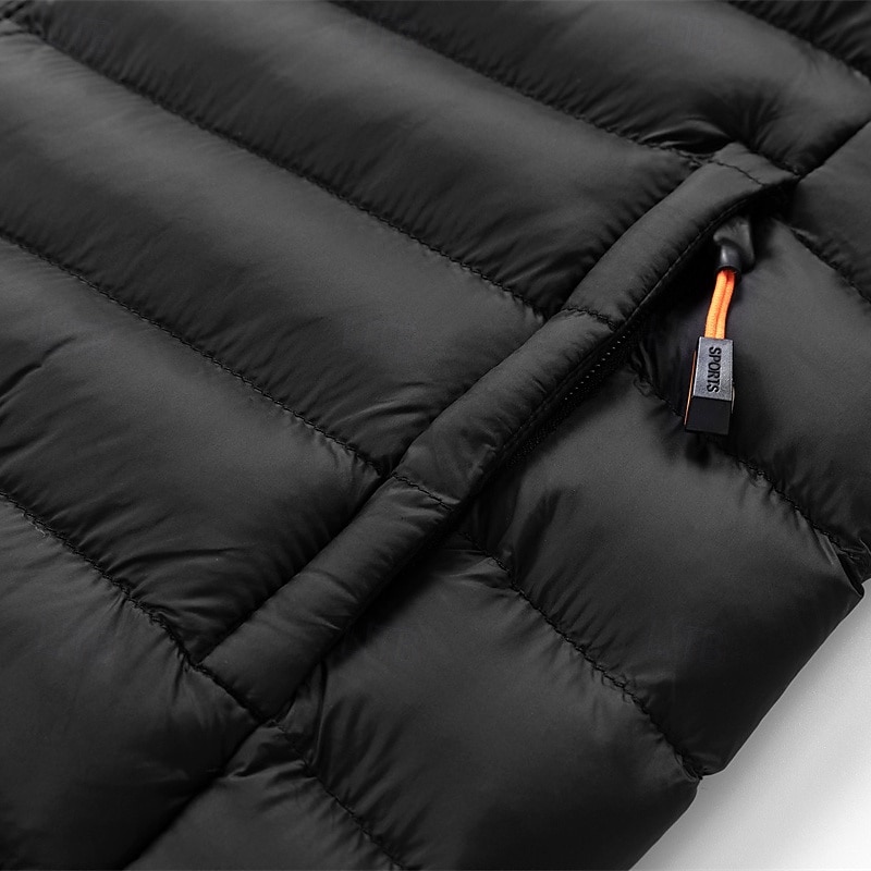 Men's Winter Coat Puffer Jacket Padded Jacket Pocket Polyster Vacation Daily Wear Date Regular Fashion Casual Comfortable Thermal Warm Winter Solid / Plain Color Dark Grey Black White Yellow Puffer4